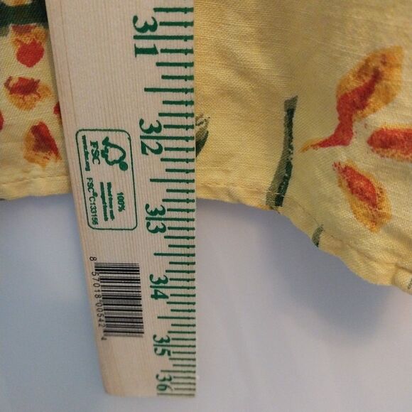 Maggie Barnes Linen Blend Top Sz 30W Tropical Pockets Button Up Tunic Boho Comfy - Picture 3 of 9